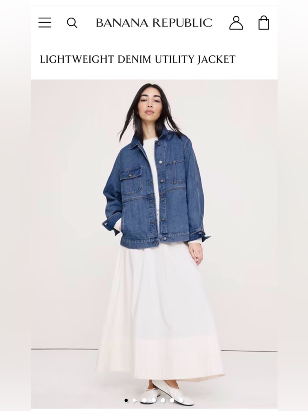 NWT! Banana Republic Lightweight Denim Utility Jacket - Light Blue Medium